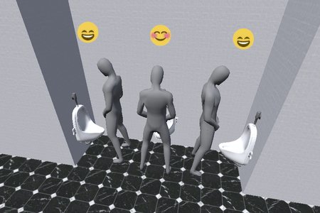Неловкость в мужском туалете